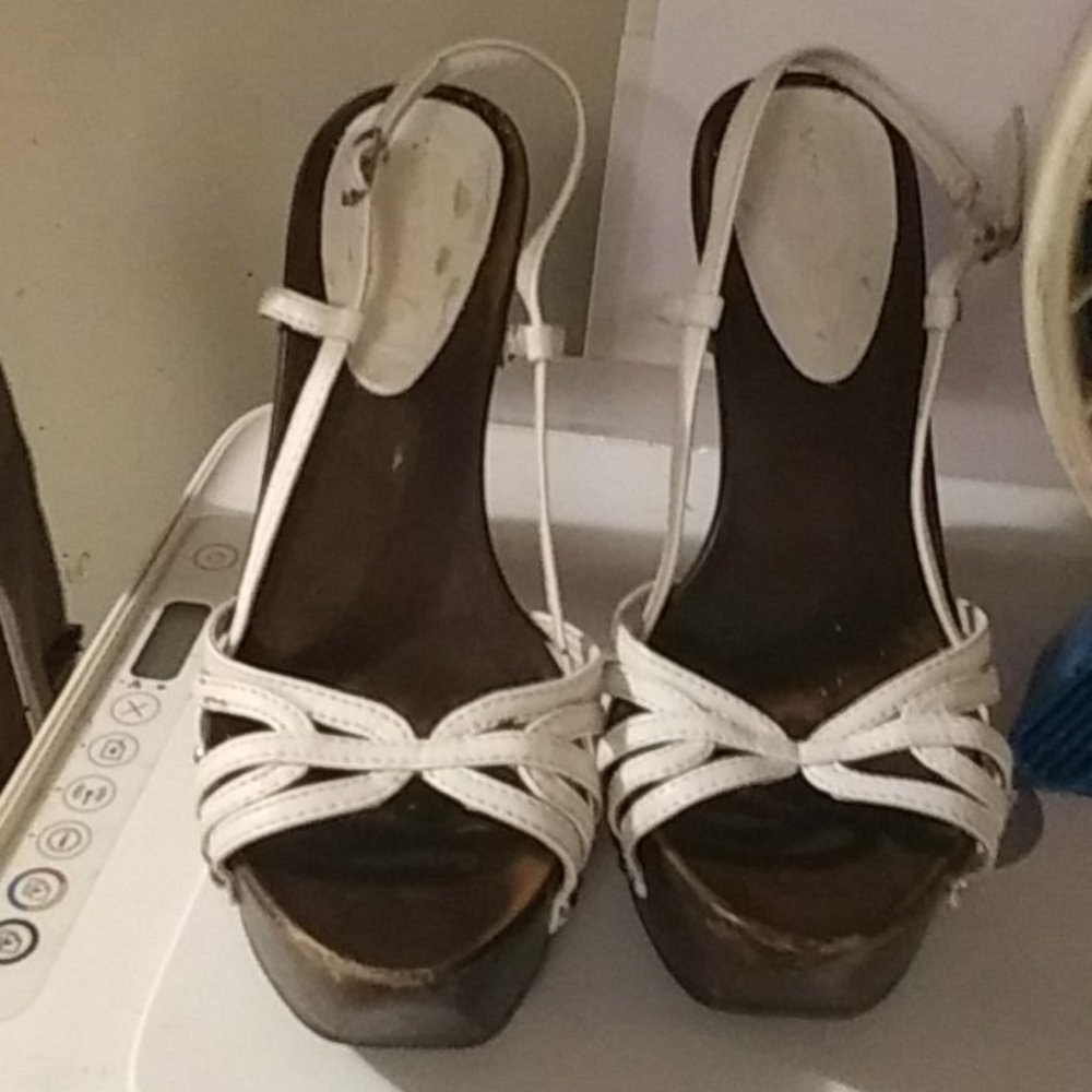 White Wet Seal sandal heels